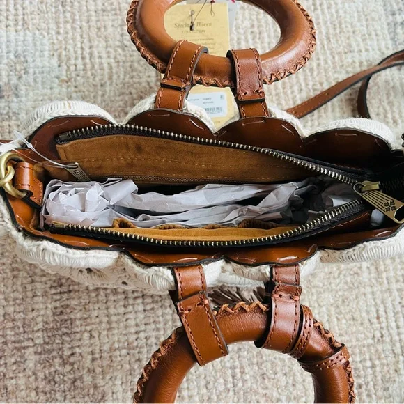 NEW Patricia Nash Vobbia Small Tote Crochet Macrame with Ring Handles - Picture 6 of 8